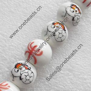 Ceramics Beads, Round, 14mm Hole:2mm, Sold by Bag  