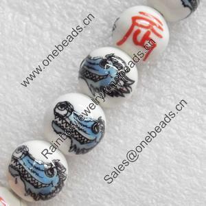 Ceramics Beads, Round, 14mm Hole:2mm, Sold by Bag  