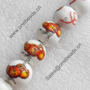 Ceramics Beads, Round, 14mm Hole:2mm, Sold by Bag  