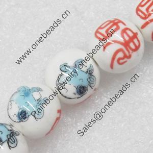 Ceramics Beads, Round, 14mm Hole:2mm, Sold by Bag  