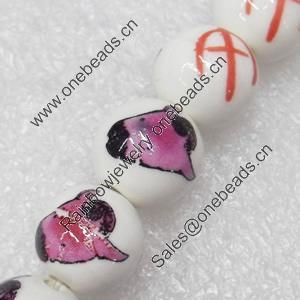 Ceramics Beads, Round, 14mm Hole:2mm, Sold by Bag  