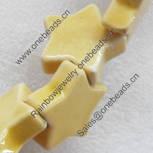 Ceramics Beads, Star, 26x8mm Hole:5mm, Sold by Bag  