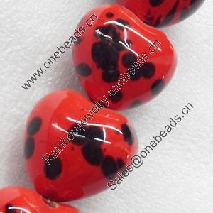 Ceramics Beads, Heart, 39mm Hole:4mm, Sold by PC  