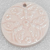 Ceramics Pendants, Round, 39mm Hole:3mm, Sold by PC  