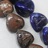 Ceramics Beads, Mix Color, Heart 20x23mm, Sold by Bag  