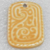 Ceramics Pendants, Rectangle, 24x36mm Hole:3mm, Sold by PC  