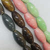 Ceramics Beads, Mix Color, Oval 14x29mm, Sold by Bag  
