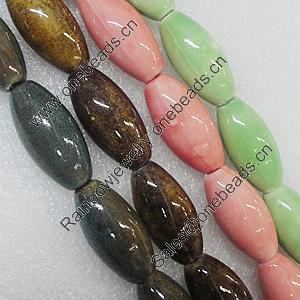 Ceramics Beads, Mix Color, Oval 14x29mm, Sold by Bag  