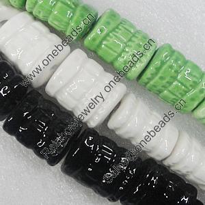 Ceramics Beads, Mix Color, Rectangle 19x23mm, Sold by Bag  