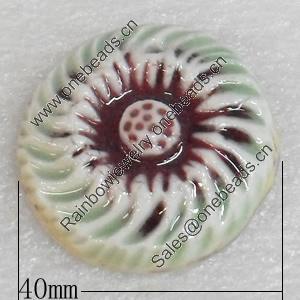Ceramics Pendants, 40x11mm Hole:3mm, Sold by PC  