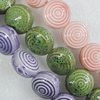 Ceramics Beads, Mix Color, Flat Round 20mm, Sold by Bag  