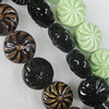 Ceramics Beads, Mix Color, Flat Round 21mm, Sold by Bag  
