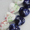 Ceramics Beads, Mix Color, Heart 30x27mm, Sold by Bag  