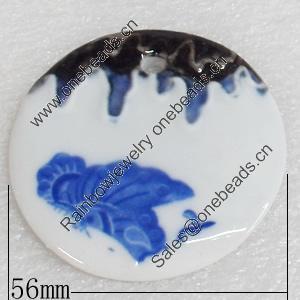 Ceramics Pendants, 56x5mm Hole:4mm, Sold by PC  