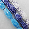 Ceramics Beads, Mix Color, 14x30mm, Sold by Bag  