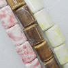 Ceramics Beads, Mix Color, Rectangle 22x29mm, Sold by Bag  