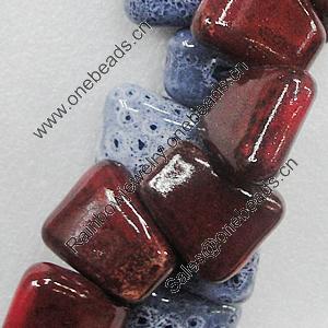 Ceramics Beads, Mix Color, Trapezia 26x31mm, Sold by Bag  