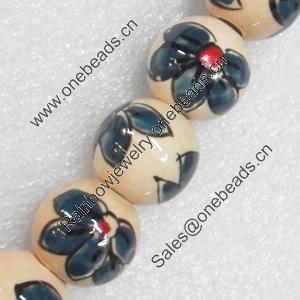 Ceramics Beads, Round, 18mm Hole:4mm, Sold by PC  