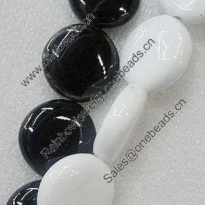 Ceramics Beads, Mix Color, Flat Round 26mm, Sold by Bag  