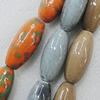 Ceramics Beads, Mix Color, Oval 20x44mm, Sold by Bag  