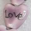 Ceramics Beads, Heart, 15mm Hole:3mm, Sold by PC  