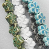 Ceramics Beads, Mix Color, Flower 19mm, Sold by Bag  