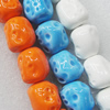 Ceramics Beads, Mix Color, Nugget 20x22mm, Sold by Bag  