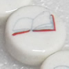 Ceramics Beads, Flat Round, 16x8mm Hole:3mm, Sold by PC  