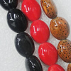 Ceramics Beads, Mix Color, Flat Oval 13x16mm, Sold by Bag  