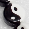 Ceramics Beads, Flat Round, 16x8mm Hole:2mm, Sold by PC  