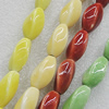 Ceramics Beads, Mix Color, Twist Oval 11x22mm, Sold by Bag  