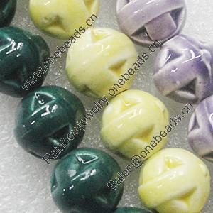 Ceramics Beads, Mix Color, 15mm, Sold by Bag  