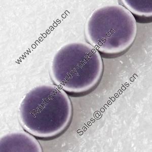 Ceramics Beads, Flat Round, 8x4mm Hole:1.5mm, Sold by PC  