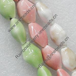 Ceramics Beads, Mix Color, Diamond 12x16mm, Sold by Bag  