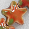 Ceramics Beads, Star, 15mm Hole:2.5mm, Sold by PC  