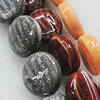 Ceramics Beads, Mix Color, Flat Round 21x23mm, Sold by Bag  