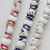 Printing Ceramics Beads, Mix Color, Cat 14x17mm, Sold by Bag  