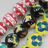 Printing Ceramics Beads, Mix Color, Round 18mm, Sold by Bag  