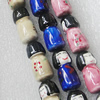 Printing Ceramics Beads, Mix Color, Mushroom 12x26mm, Sold by Bag  