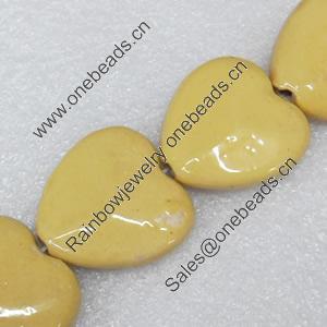 Ceramics Beads, Heart, 28mm Hole:3mm, Sold by PC  