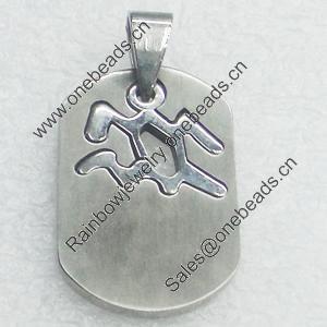 Stainless Steel Pendant, 18x27mm, Sold by PC  