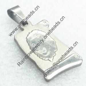 Stainless Steel Pendant, 16x30mm, Sold by PC  