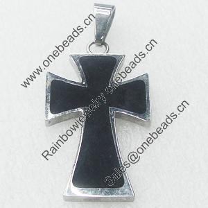 Stainless Steel Pendant, Cross, 22x40mm, Sold by PC  
