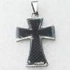 Stainless Steel Pendant, Cross, 24x40mm, Sold by PC  