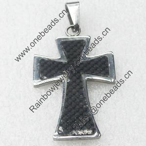 Stainless Steel Pendant, Cross, 24x40mm, Sold by PC  