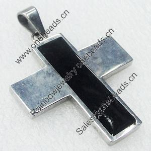 Stainless Steel Pendant, Cross, 35x41mm, Sold by PC  