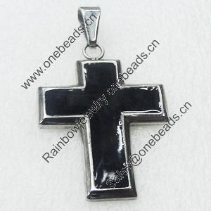 Stainless Steel Pendant, Cross, 28x40mm, Sold by PC  