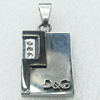 Stainless Steel Pendant, Rectangle, 18x32mm, Sold by PC  