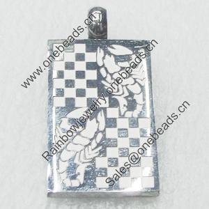 Stainless Steel Pendant, 20x40mm, Sold by PC  