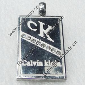 Stainless Steel Pendant, 20x40mm, Sold by PC  